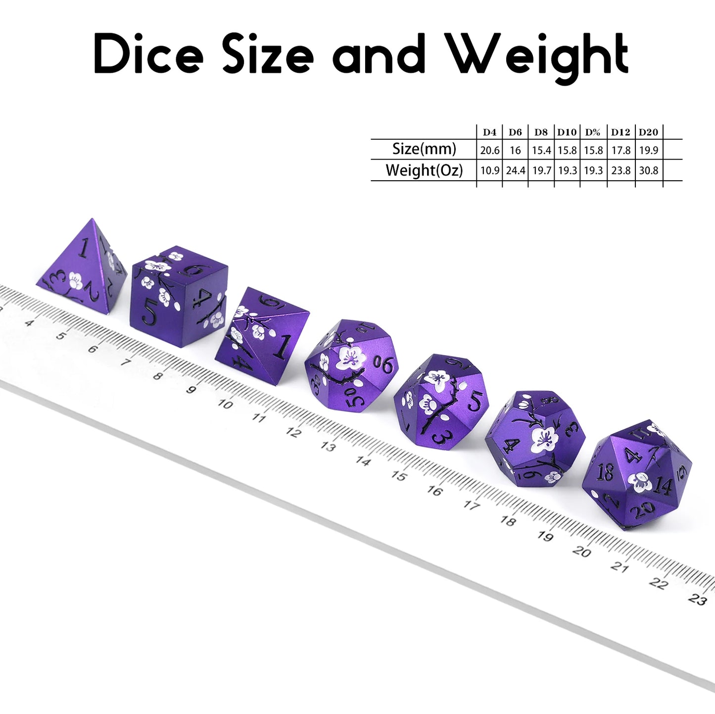 Plum Blossom Dice Se – Purple with White