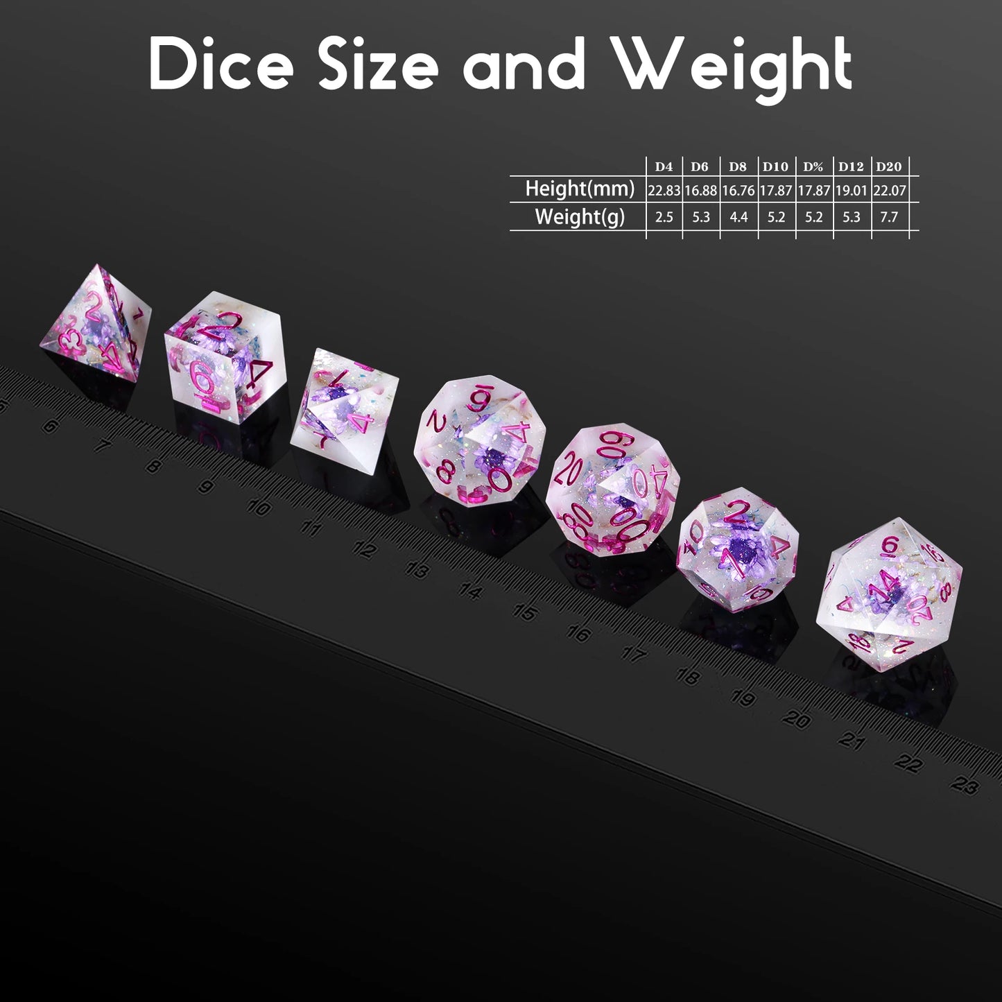 Sharp Edge Dice – Purple Flower