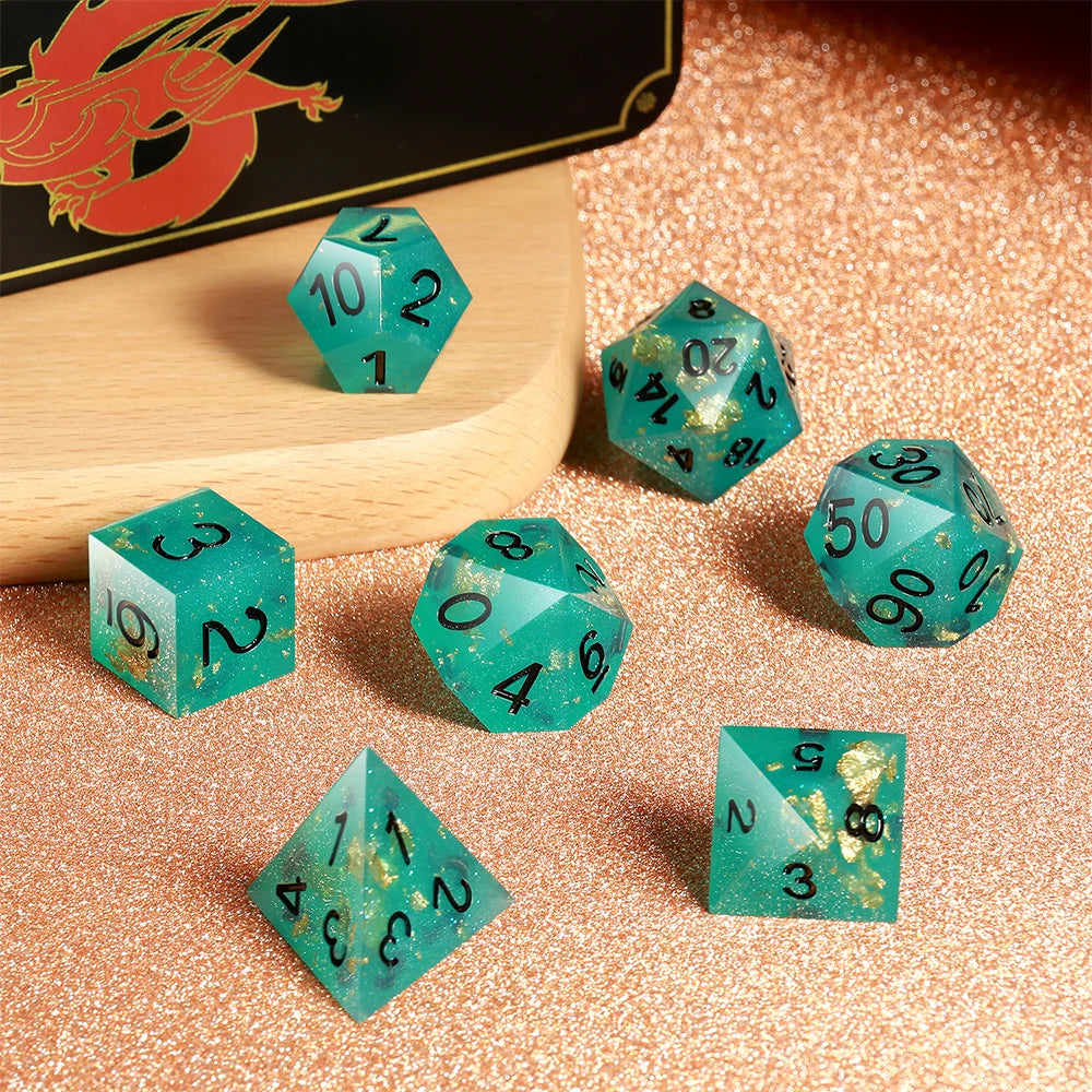 Sharp Edge Dice Set - Glitter Blue