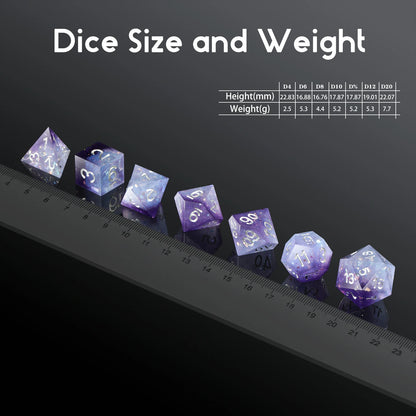 Sharp Edge Dice Set - Purple Swirl Black