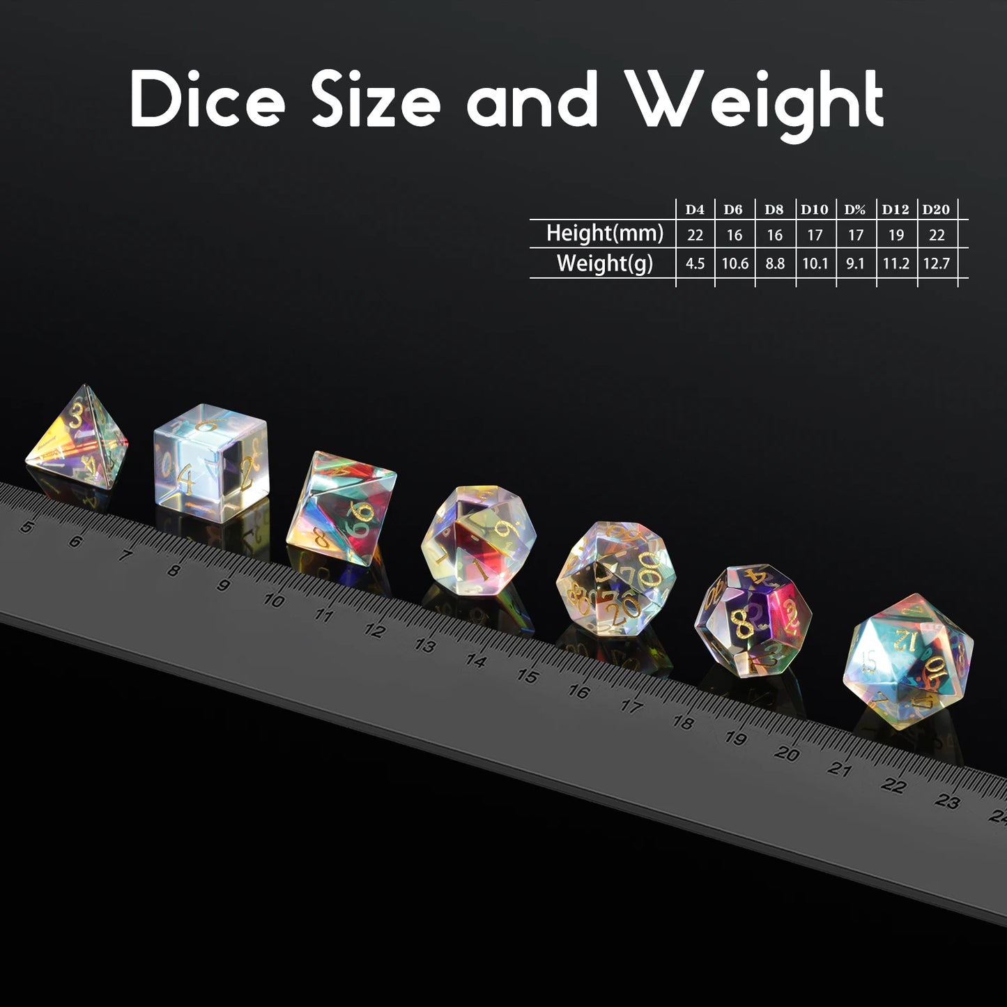 Glass Dice Set – Rainbow