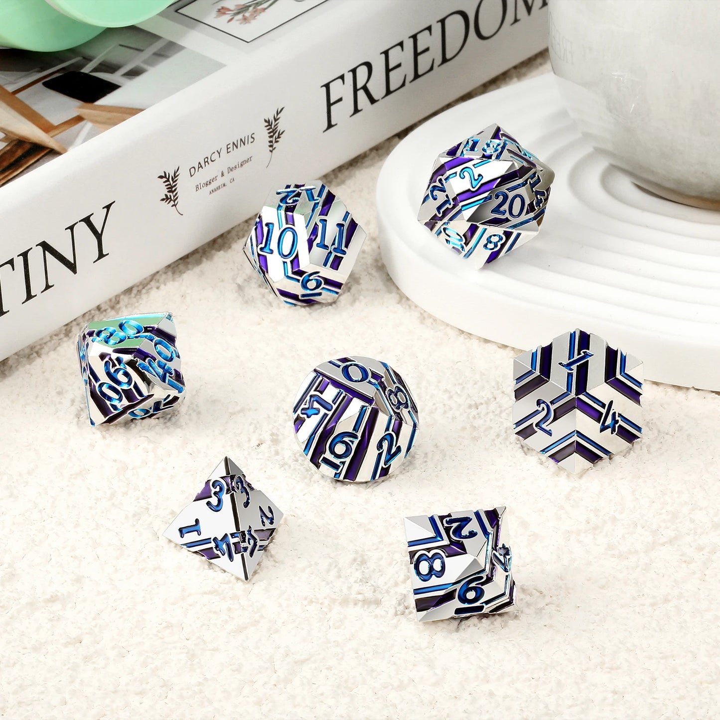 Purple and Blue Stripes with Silver