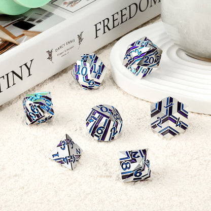 Purple and Blue Stripes with Silver