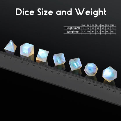 Glass Dice Set –  Rainbow Prism