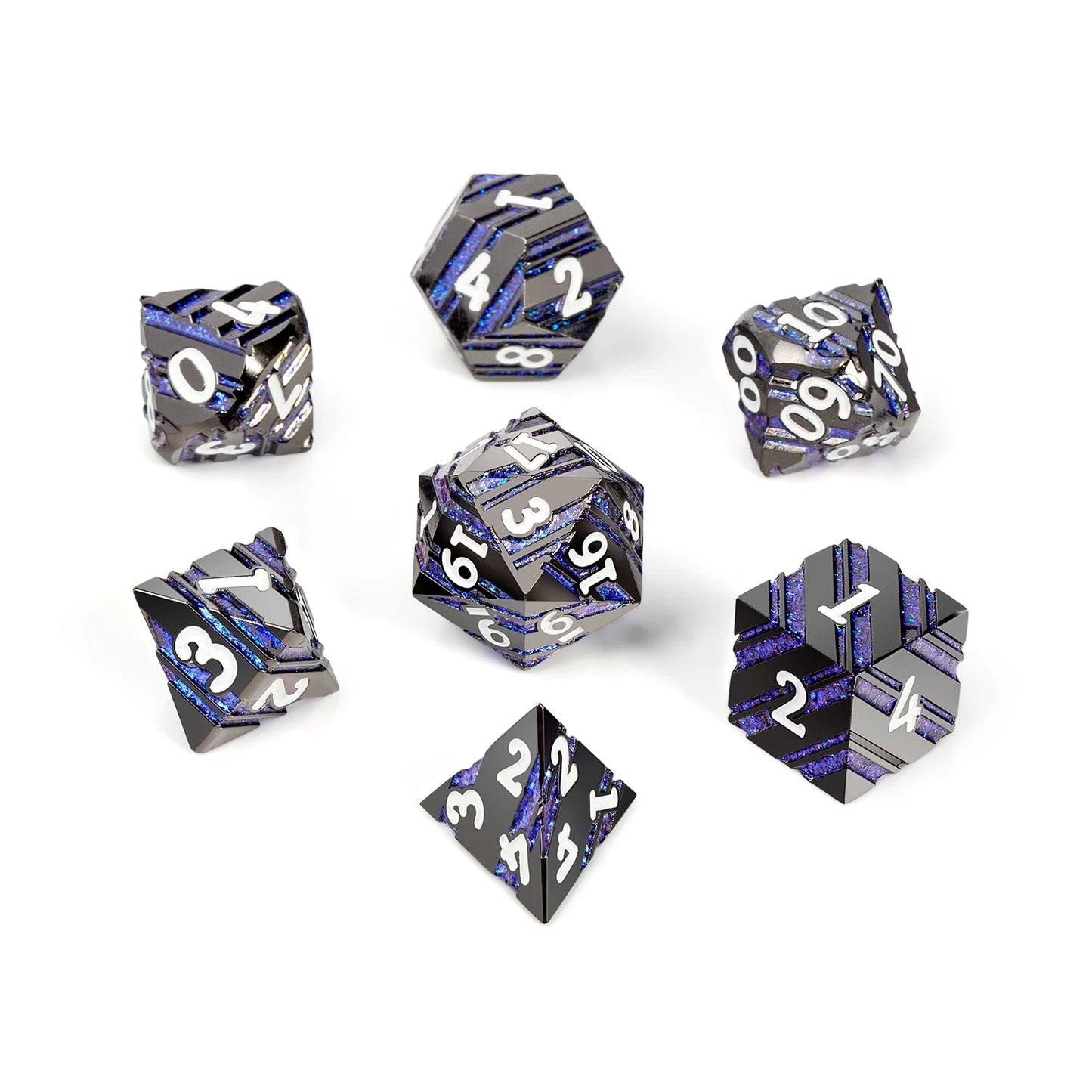 Black nickel and blue stripes