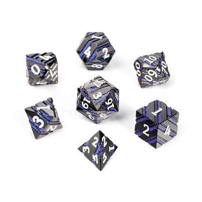 Black nickel and blue stripes