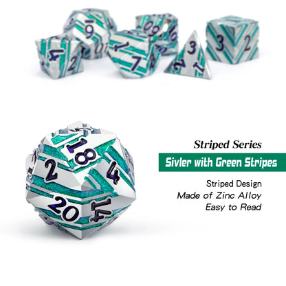 Green Stripes with Silver