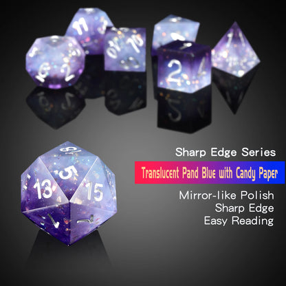 Sharp Edge Dice Set - Purple Swirl Black