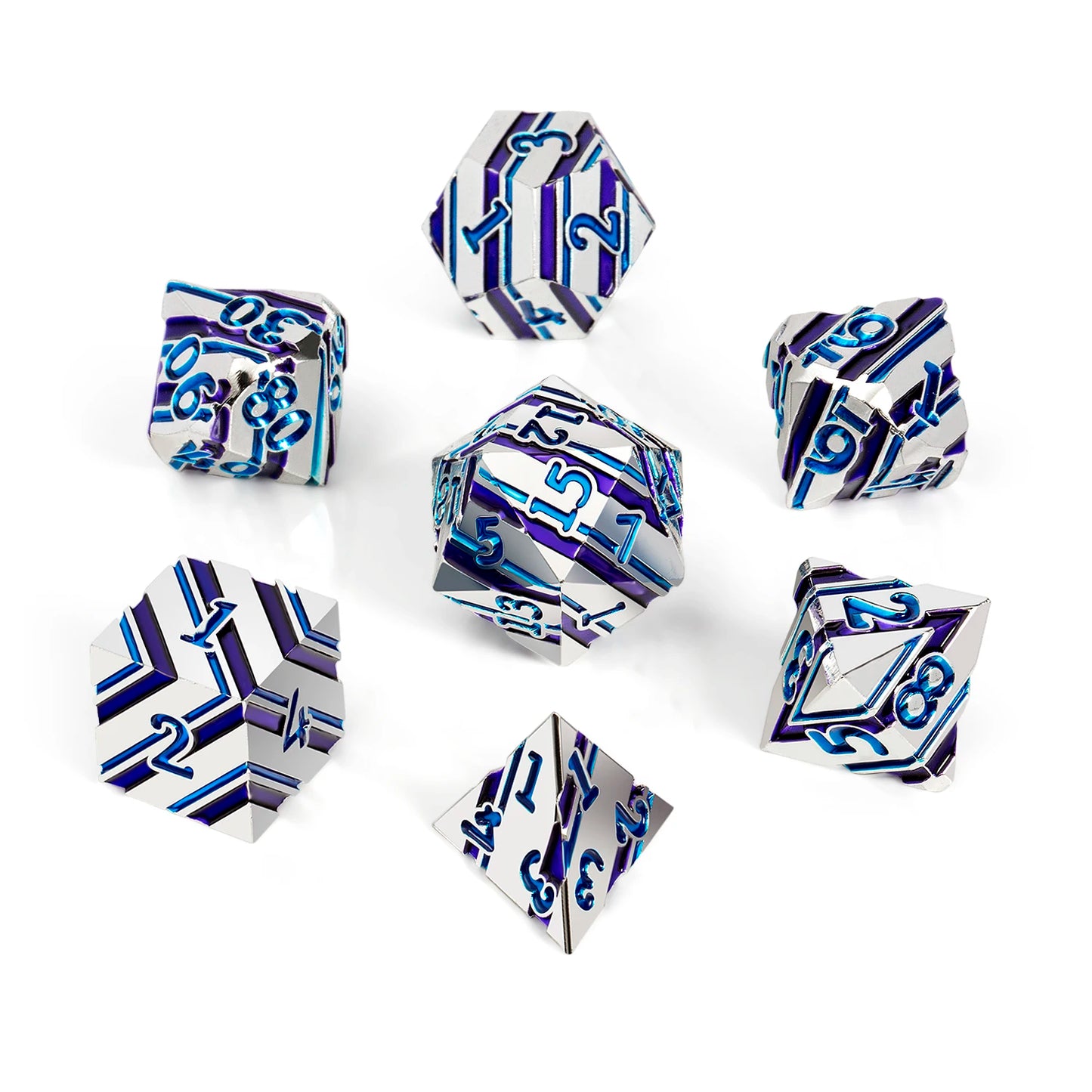 Purple and Blue Stripes with Silver