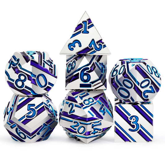 Purple and Blue Stripes with Silver