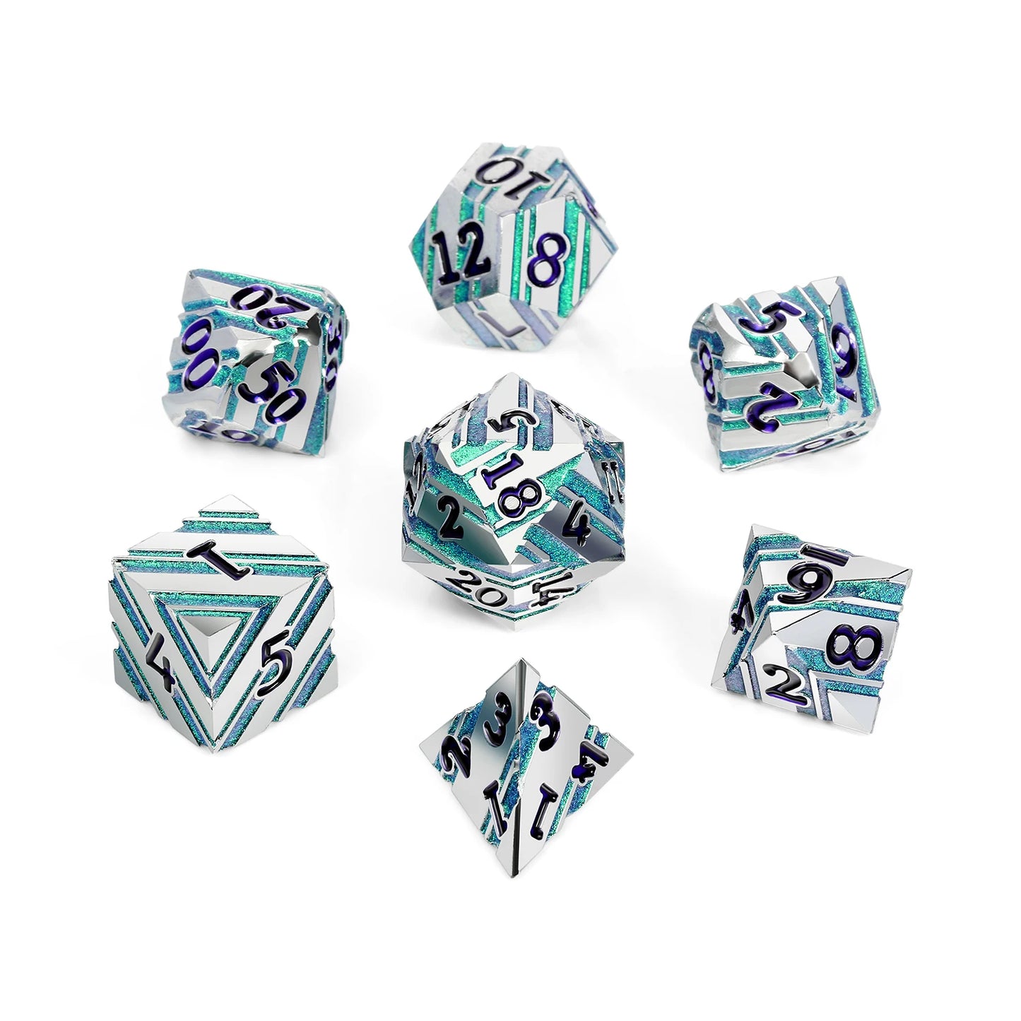 Green Stripes with Silver