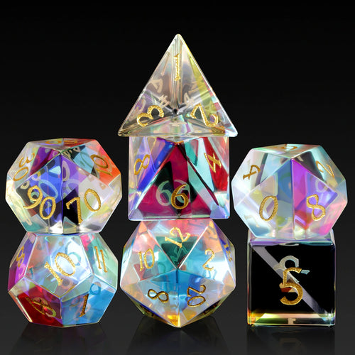 Glass Dice Set – Rainbow