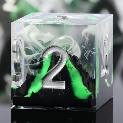 Sharp Edge Dice Set l Lava Green Volcano