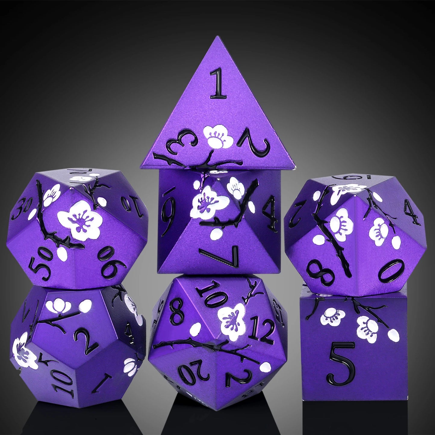 Plum Blossom Dice Se – Purple with White