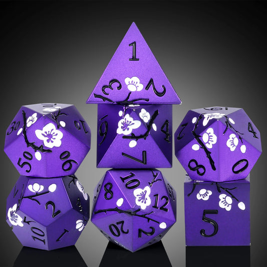 Plum Blossom Dice Se – Purple with White