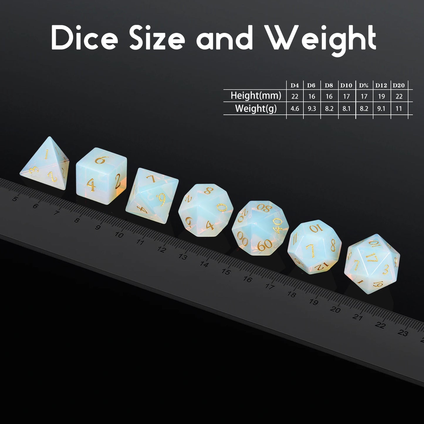 Glass Dice Set - Opal