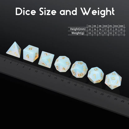 Glass Dice Set - Opal