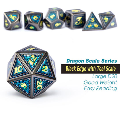 DrakeScale 7-Pc Metal DND Dice Set