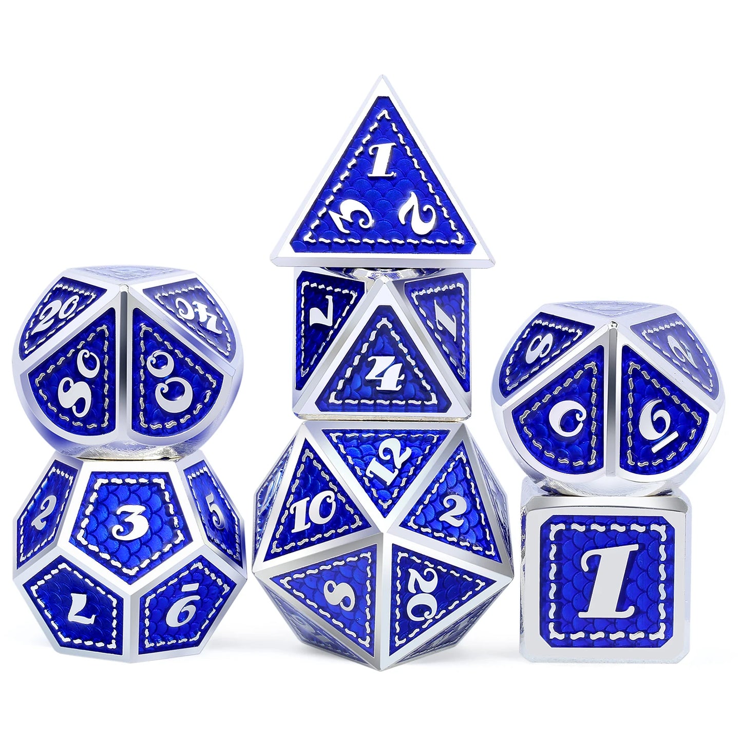 Dragon Scale Metal Dice – Blue & Purple