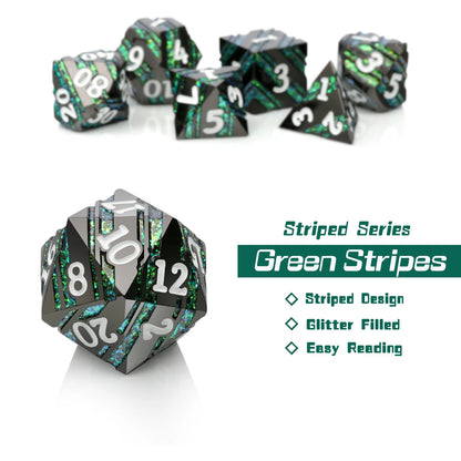 Black nickel and green stripes