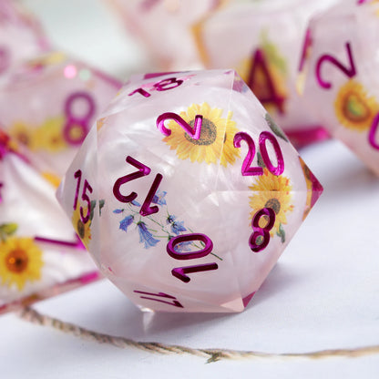 Sharp Edge Dice Set - Sunflower Dice