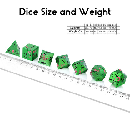 Plum Blossom Dice Se – Green with Pink