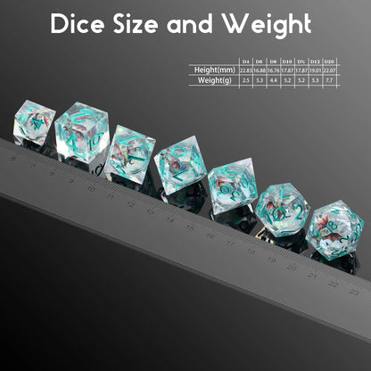 Sharp Edge Dice Set l Liquid Core Dragon Green
