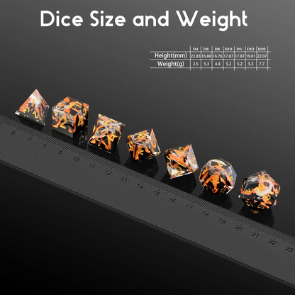 Sharp Edge Dice Set l Red Volcano