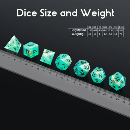 Sharp Edge Dice Set - Glitter Blue