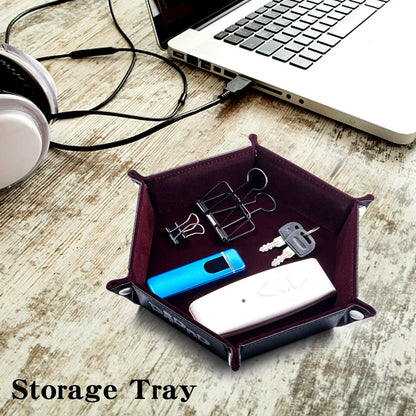 PU Leather Hexagon Dice Tray – RPG Dice Holder