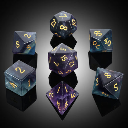 Gemstone Dice Set – Rainbow Fluorite