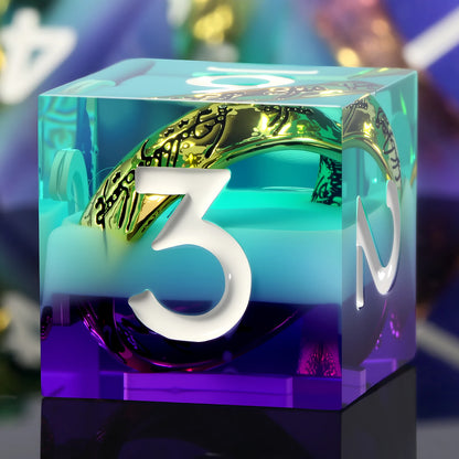 Sharp Edge Dice Set l LOTR One Ring Blue-Purple