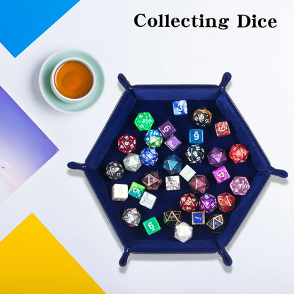 PU Leather Hexagon Dice Tray – RPG Dice Holder