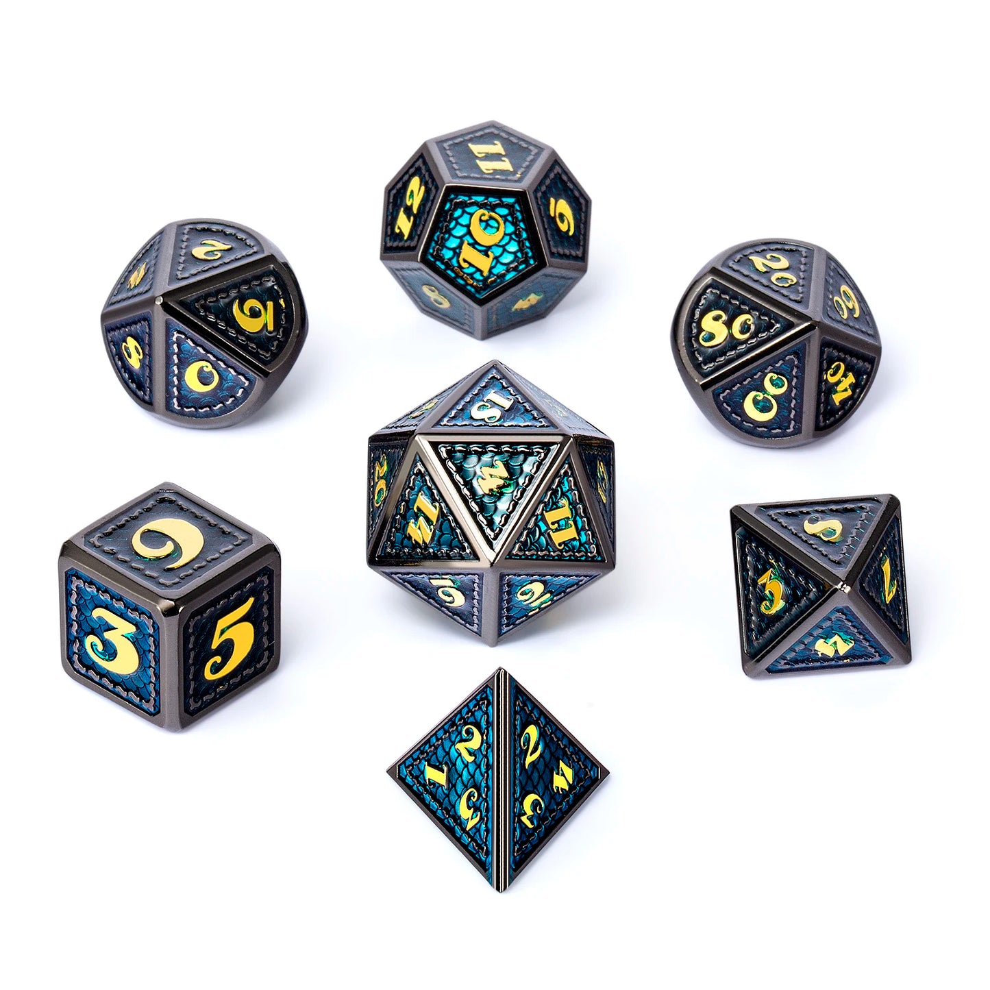 DrakeScale 7-Pc Metal DND Dice Set