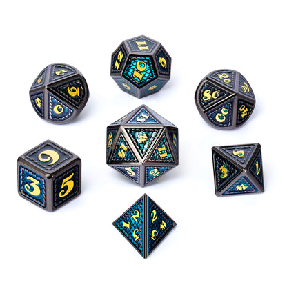 DrakeScale 7-Pc Metal DND Dice Set