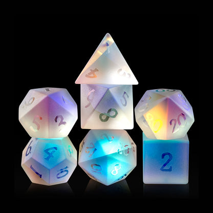 Glass Dice Set –  Rainbow Prism