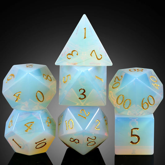 Glass Dice Set - Opal