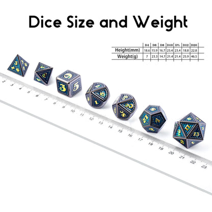 DrakeScale 7-Pc Metal DND Dice Set