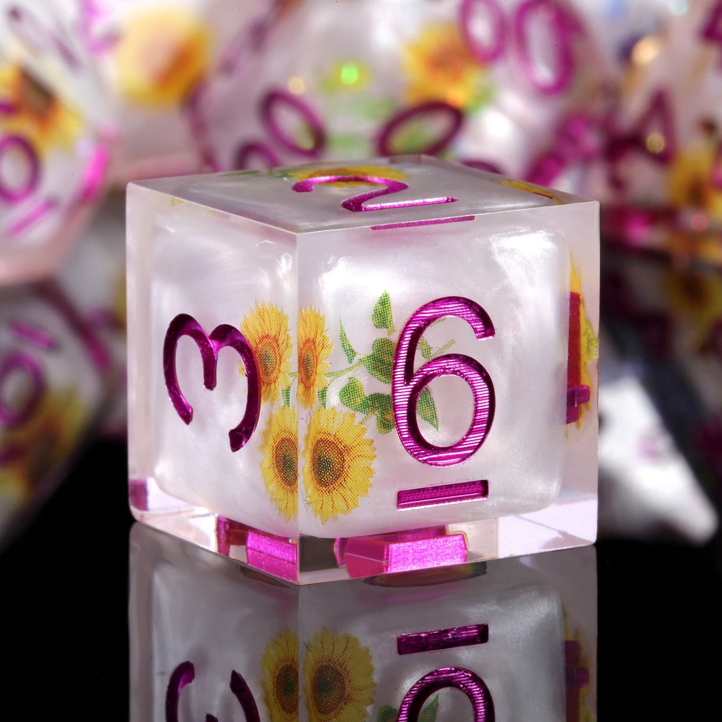 Sharp Edge Dice Set - Sunflower Dice