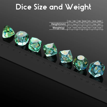 Glass Dice Set – Diamond-Cut Teel