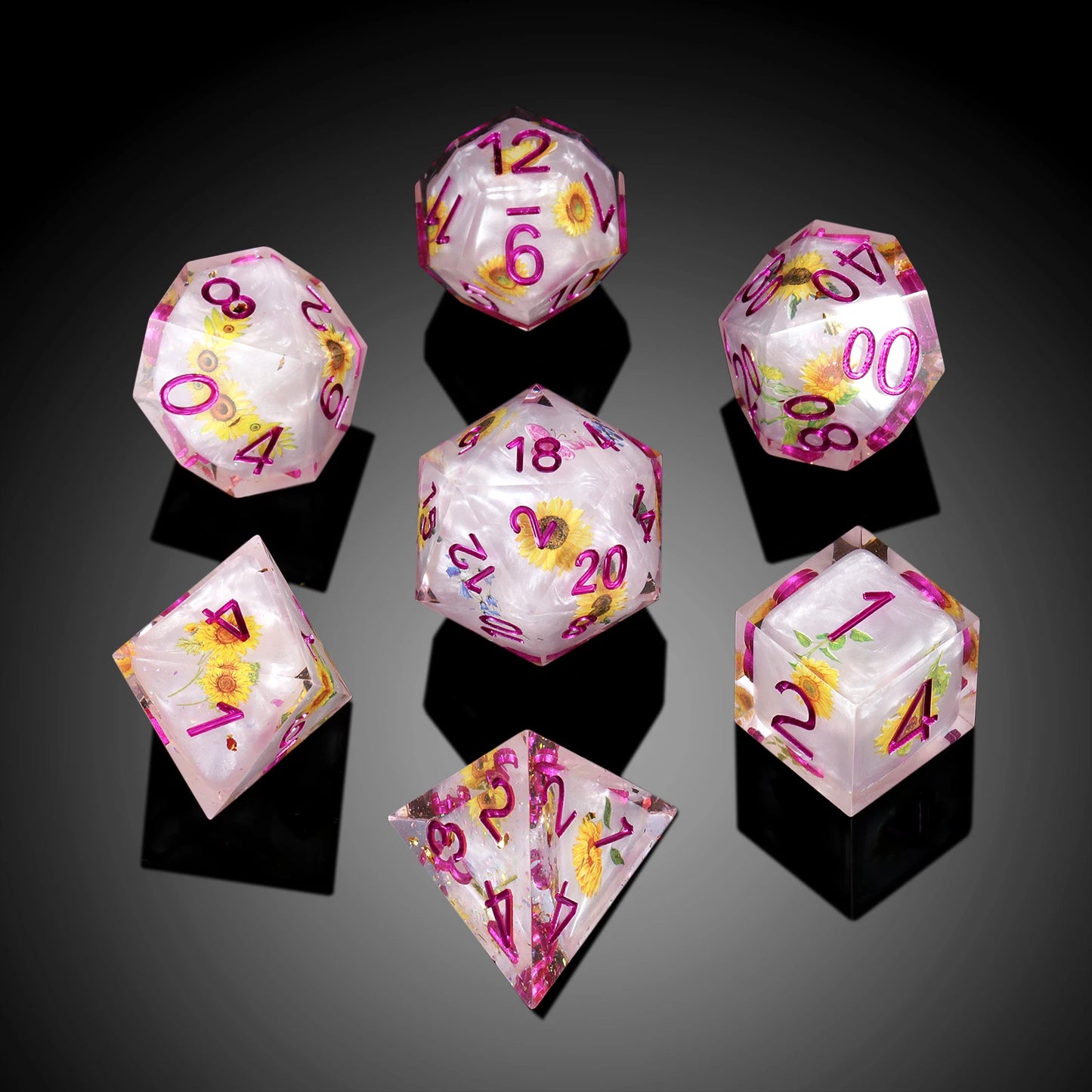 Sharp Edge Dice Set - Sunflower Dice