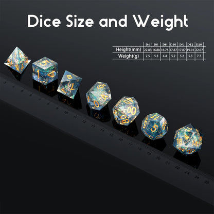 Sharp Edge Dice Set - Dark Cyan