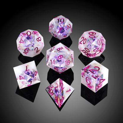 Sharp Edge Dice – Purple Flower