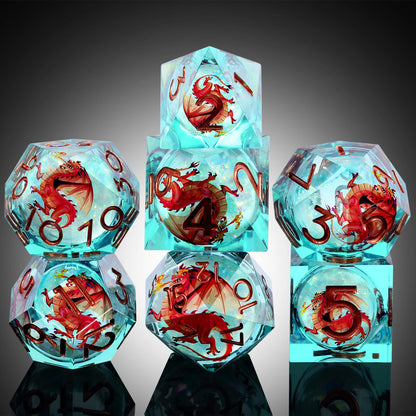 Sharp Edge Dice Set - Shiny Liquid Core Dragon Green