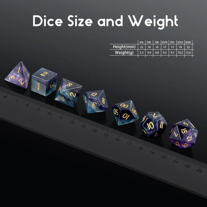 Gemstone Dice Set – Rainbow Fluorite