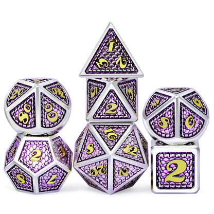 Dragon Scale Metal Dice – Blue & Purple