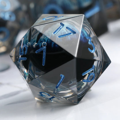 Sharp Edge Dice Set - Blue Dragon Eyes - Liquid Core