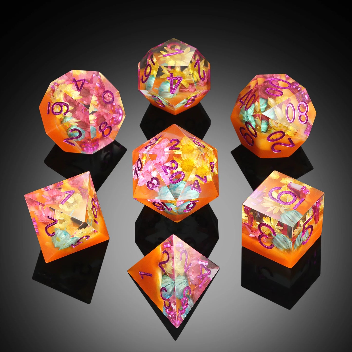 Sharp Edge Set - Yellow Flowers with Orange