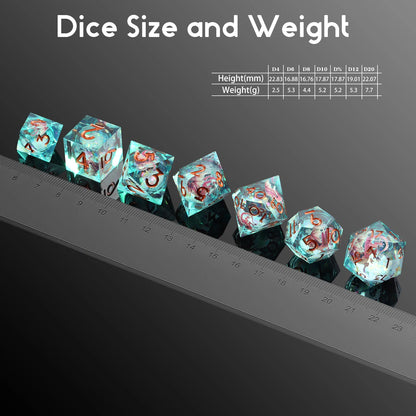 Sharp Edge Dice Set - Shiny Liquid Core Dragon Green