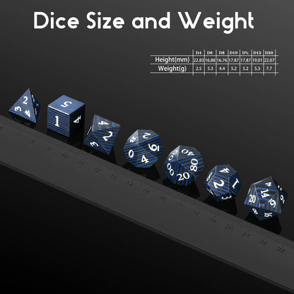 Wood Dice Set | Pure black Stripe